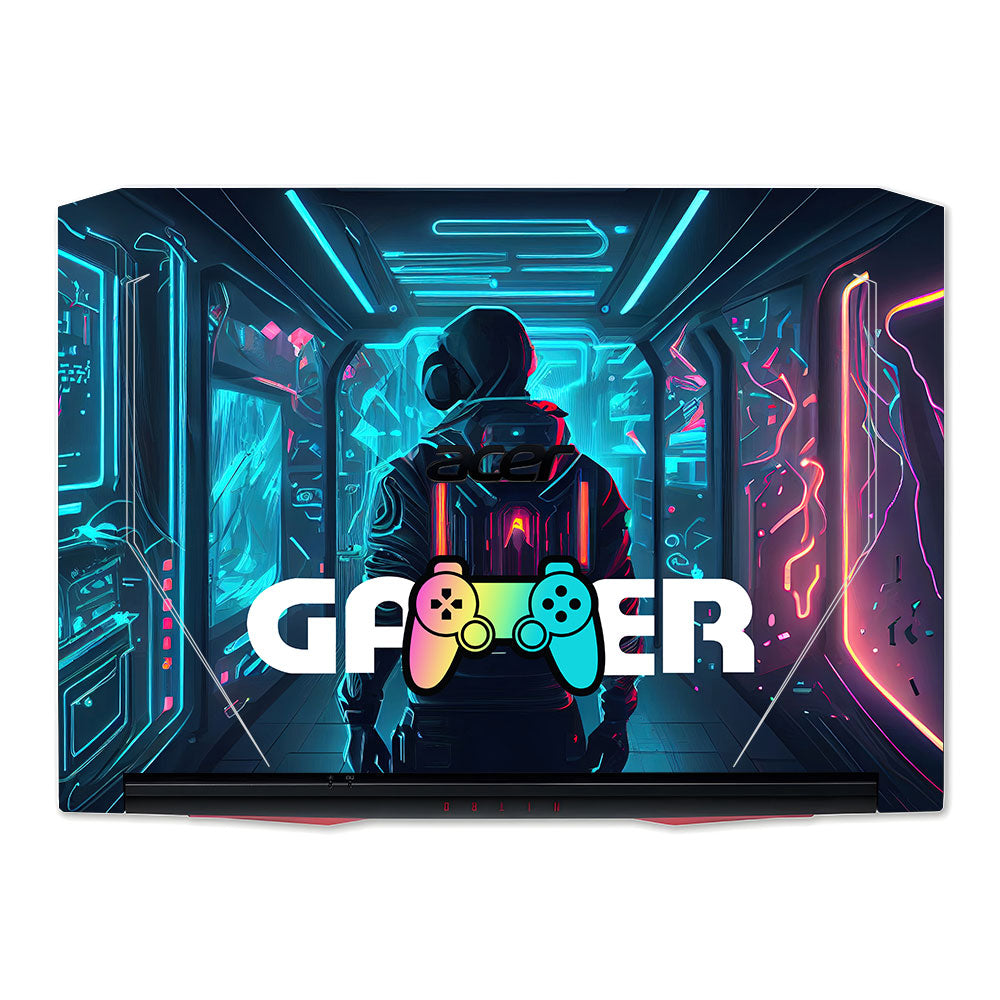 Gamer in Glowing Background Acer Nitro 5 AN515 44, 56 Laptop Skin