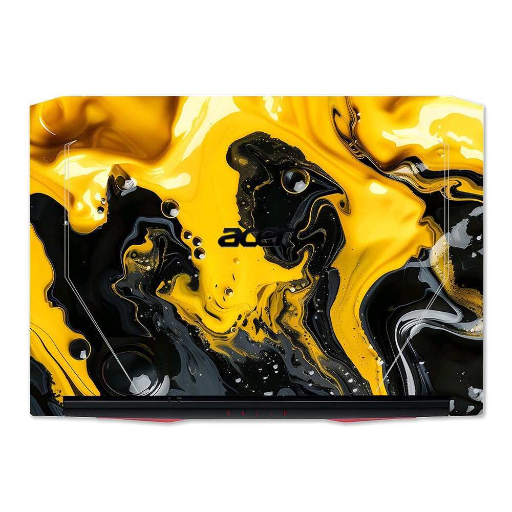 Yellow and Black Paint Swirls Nitro 5 AN515 44, 56 Laptop Skin