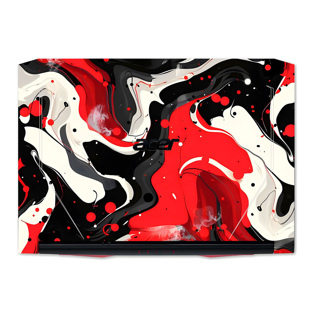 Red and White Paint Swirls Nitro 5 AN515 44, 56 Laptop Skin