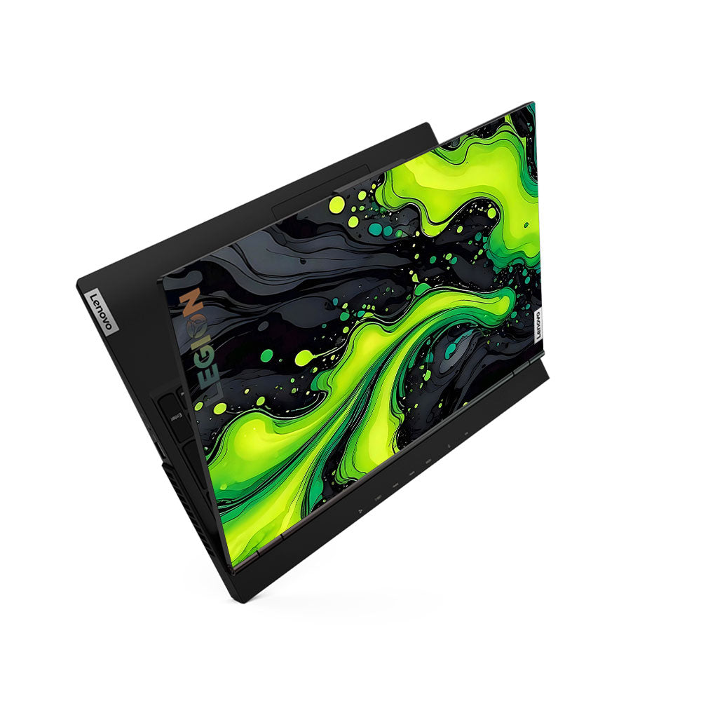 Neon Green Paint Swirls Lenovo Legion 5 15ARH05 Laptop Skin