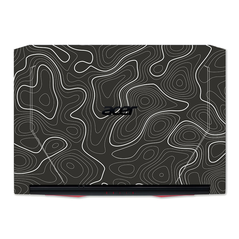 Grayscale Topographic Lines Acer Nitro 5 AN515 44, 56 Laptop Skin