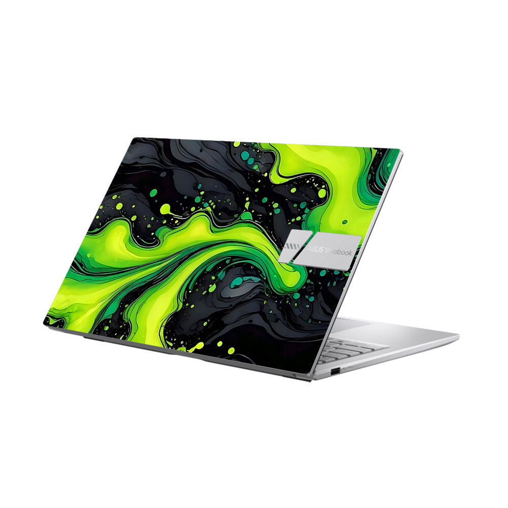 Neon Green Paint Swirls Asus Vivobook 15 X1504ZA Laptop Skin