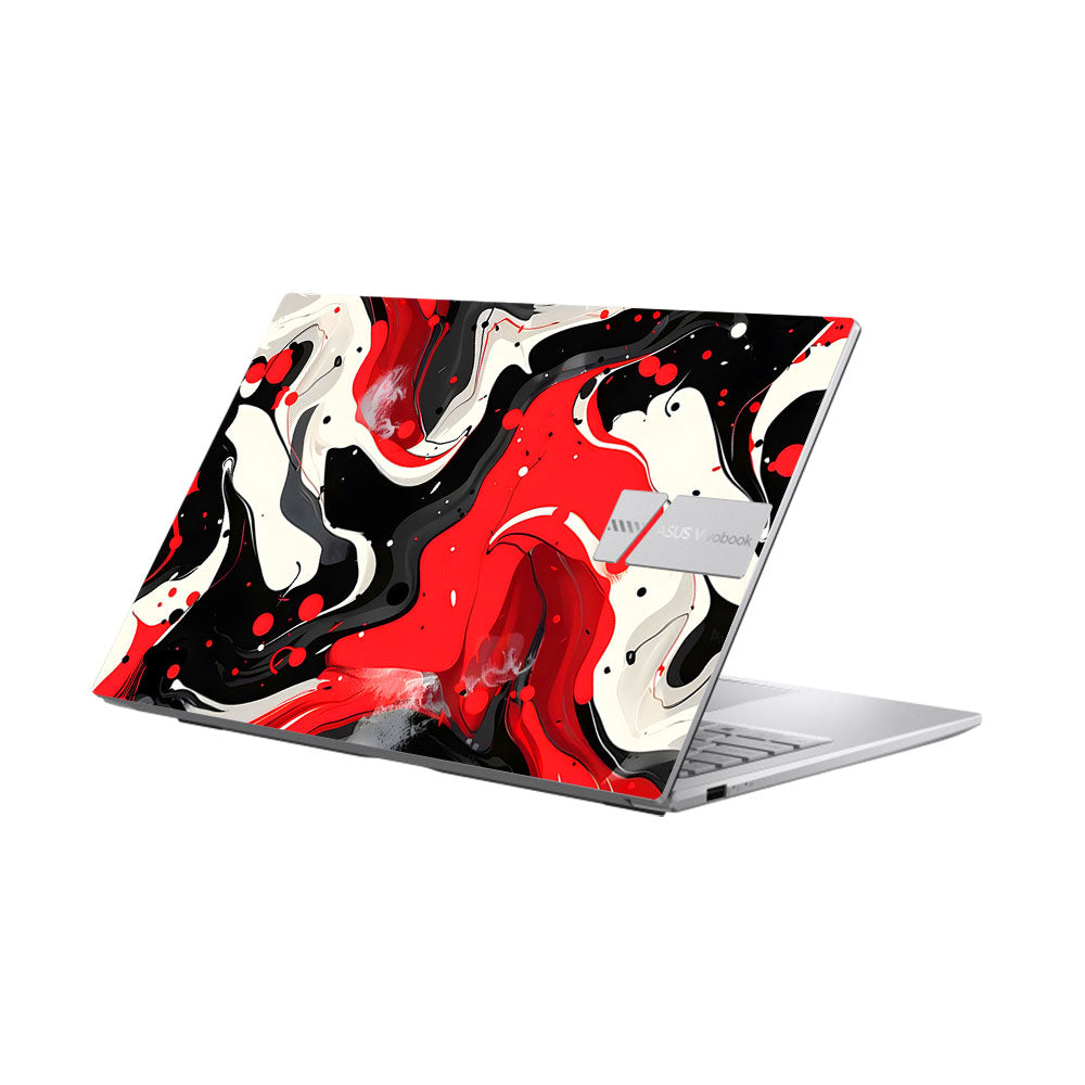 Red and White Paint Swirls Asus Vivobook 15 X1504ZA Laptop Skin