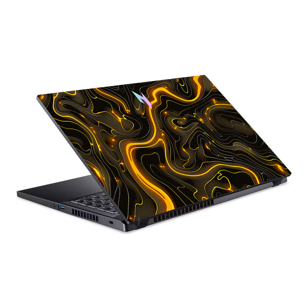 Golden Lava Waves Acer Nitro V ANV15 51 55CA Laptop Skin