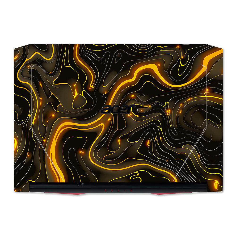 Golden Lava Waves Acer Nitro 5 AN515 44, 56 Laptop Skin