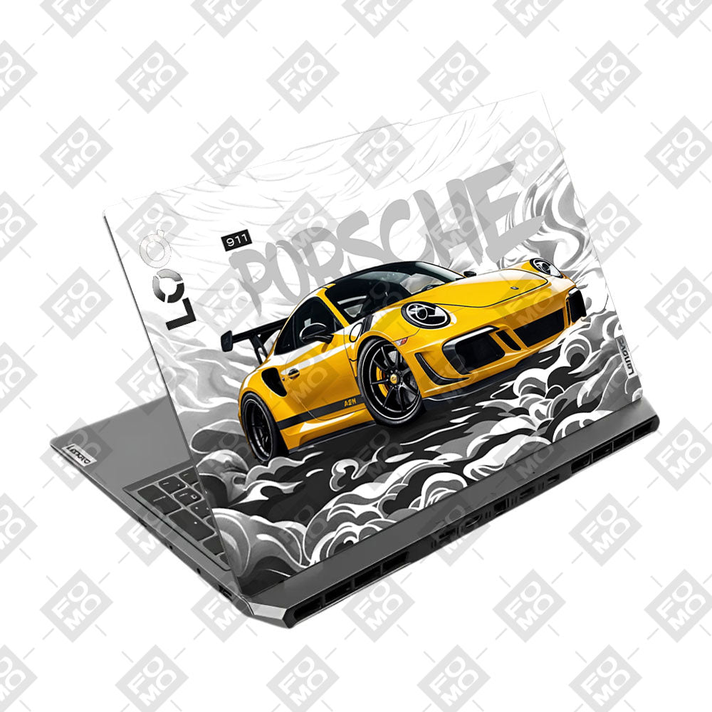 Porsche 911 Yellow Blaze Lenovo LOQ 2024 Laptop Skin