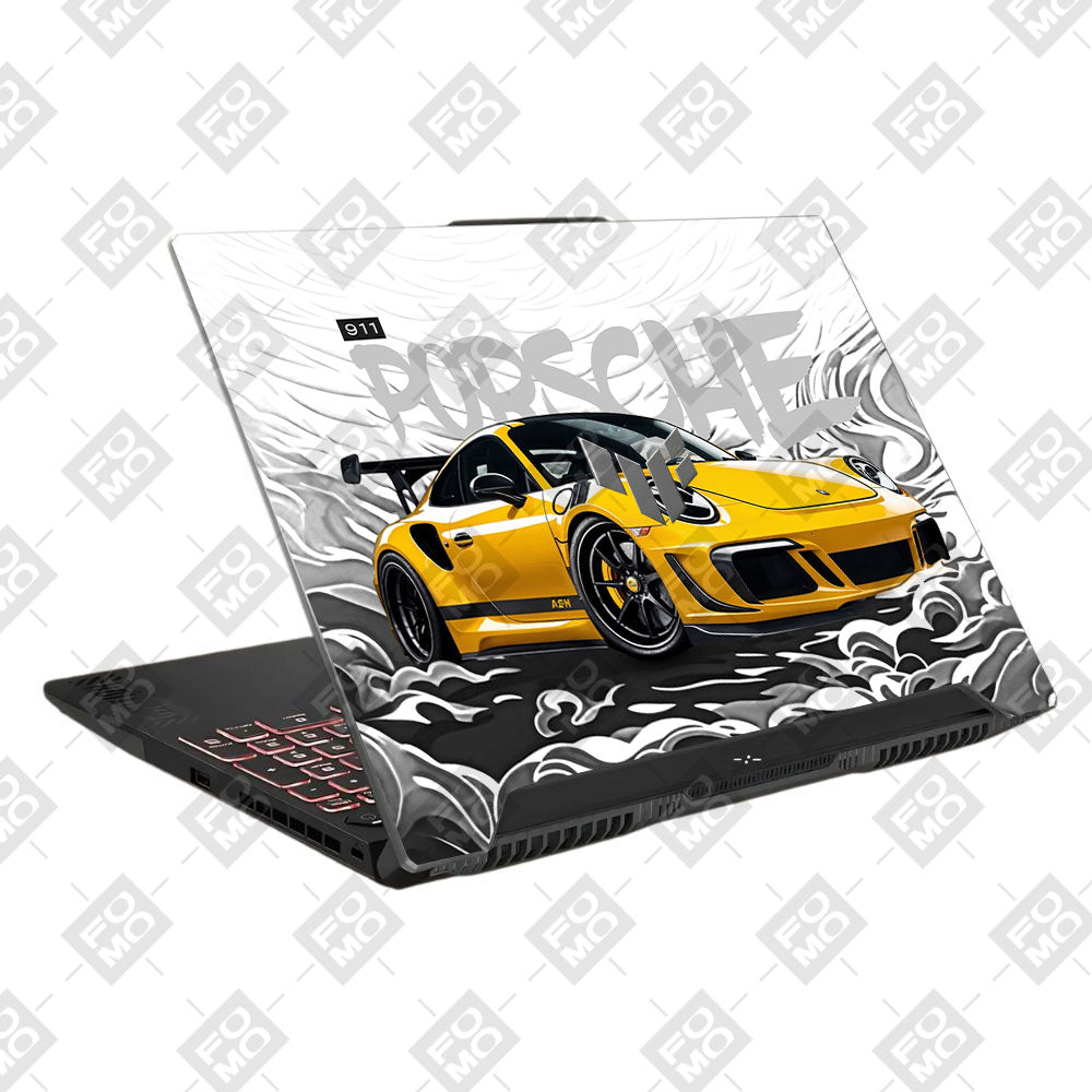 Porsche 911 Yellow Blaze Asus TUF F15 FX507 & A15 FA507 Laptop Skin