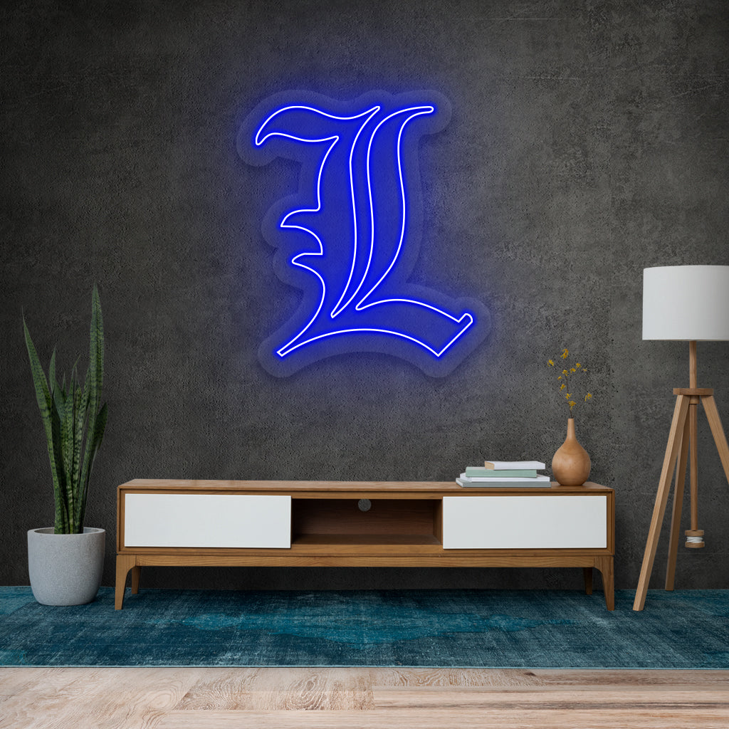 L from Death Note Neon Sign