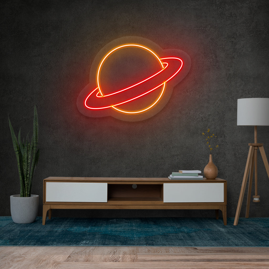 Saturn Planet Neon Sign