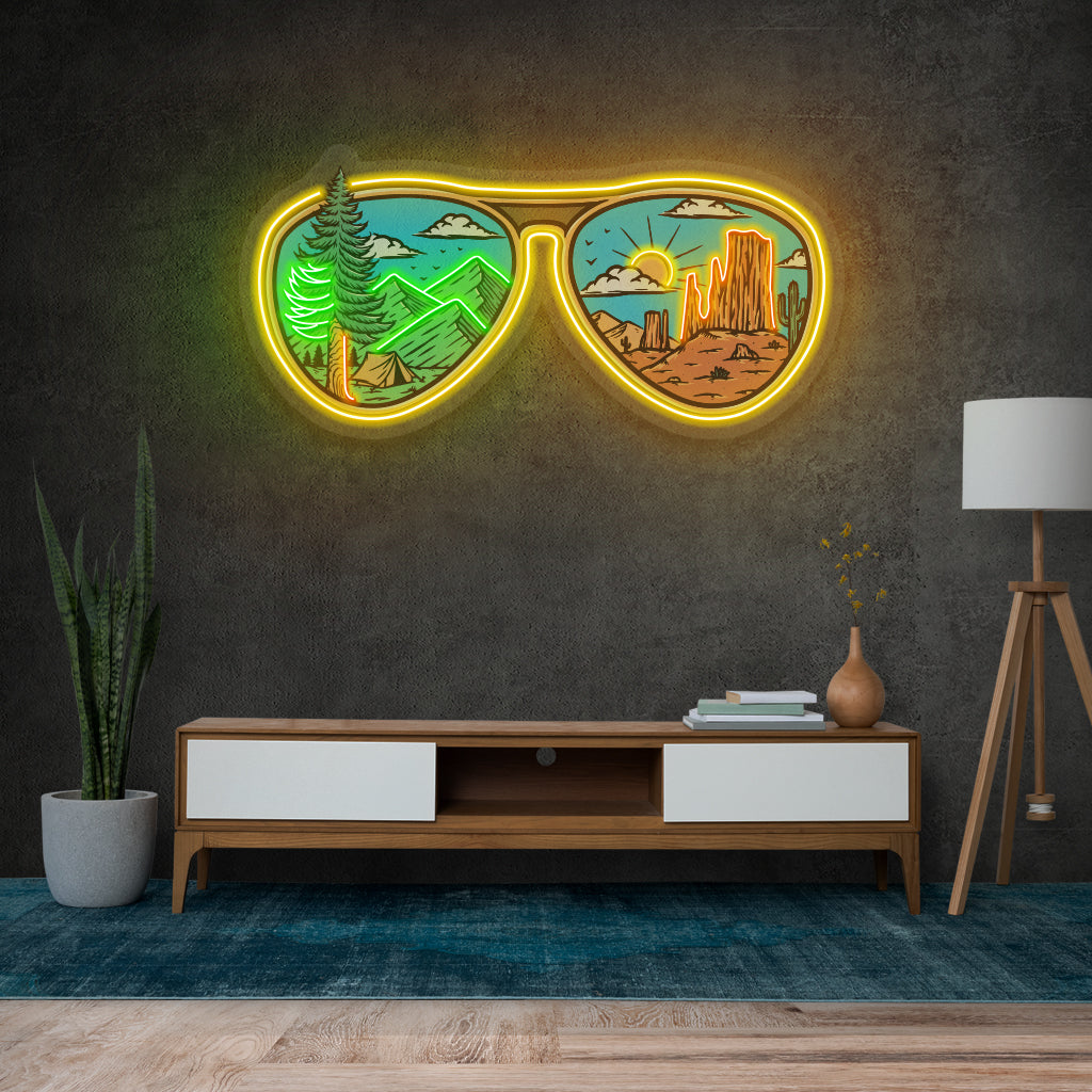 Fomo Store Neon with Print Adventure Mountain and Desert in Glasses