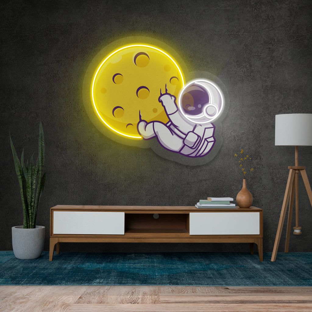 Fomo Store Neon with Print Miscellaneous Astronaut Hanging on Moon