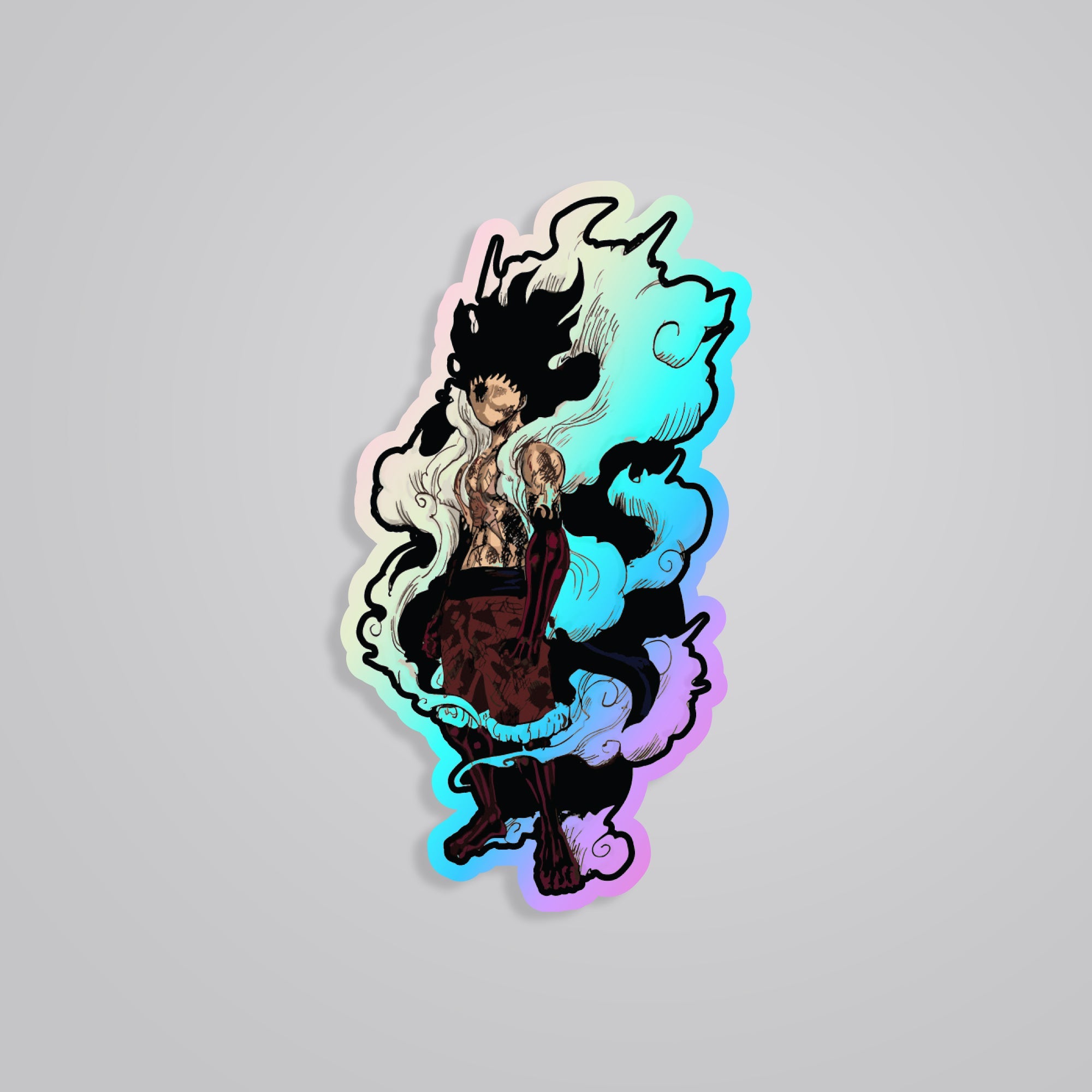 Fomo Store Holographic Stickers Anime Luffy Snake Man