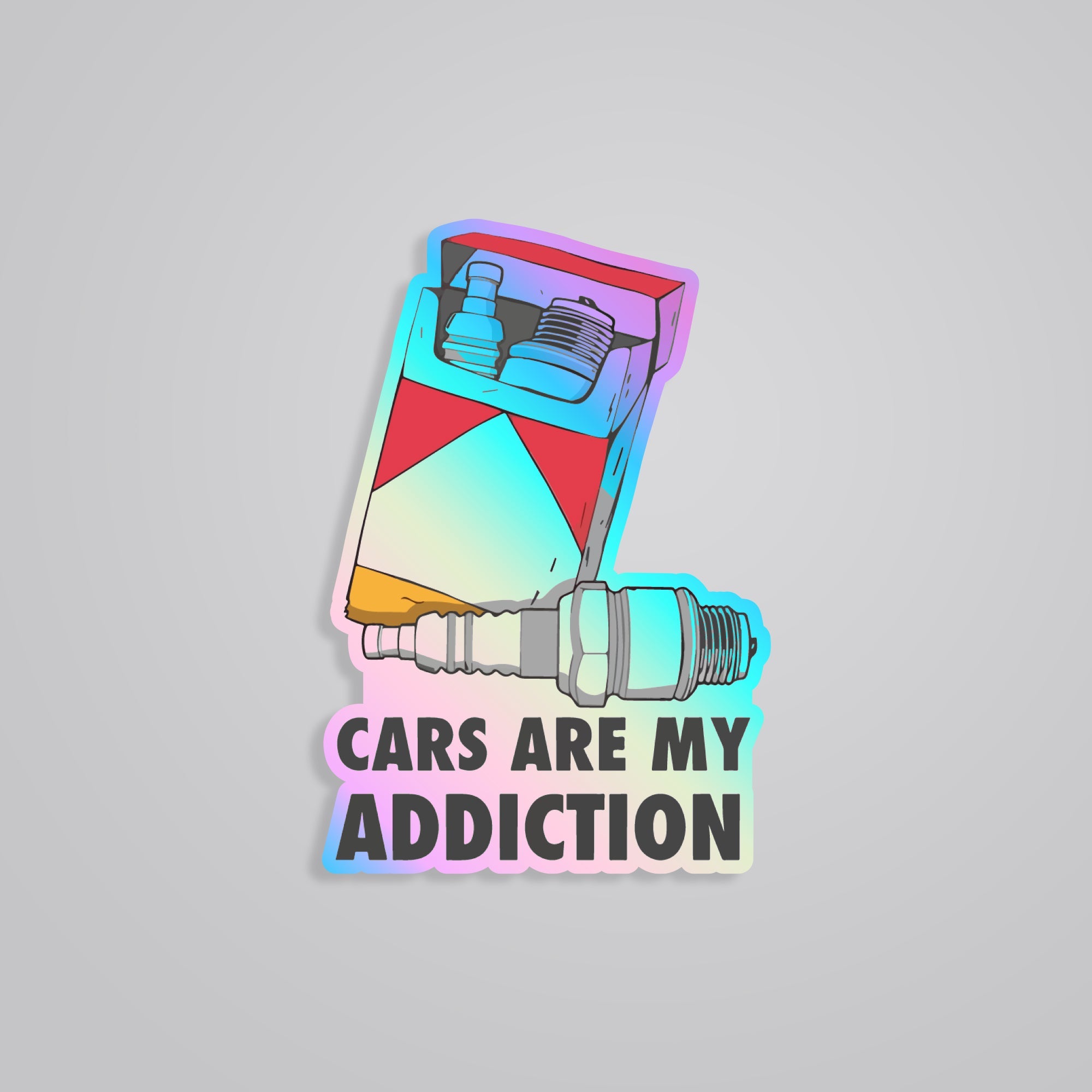 Fomo Store Holographic Stickers Cars & Bikes Cars Are My Addiction