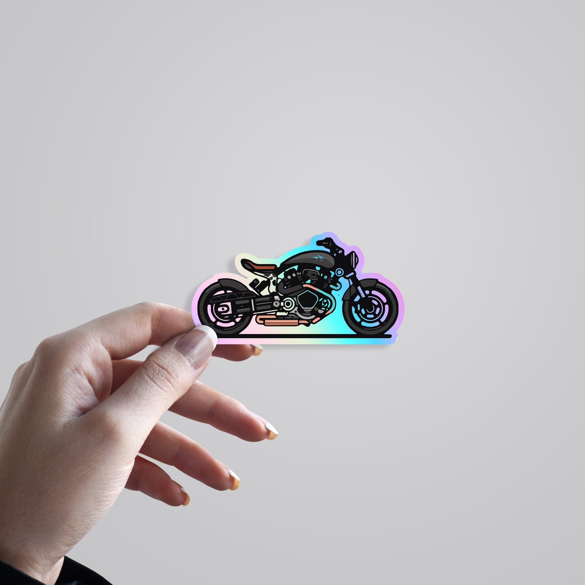 Harley Muscle Bike Holographic Stickers