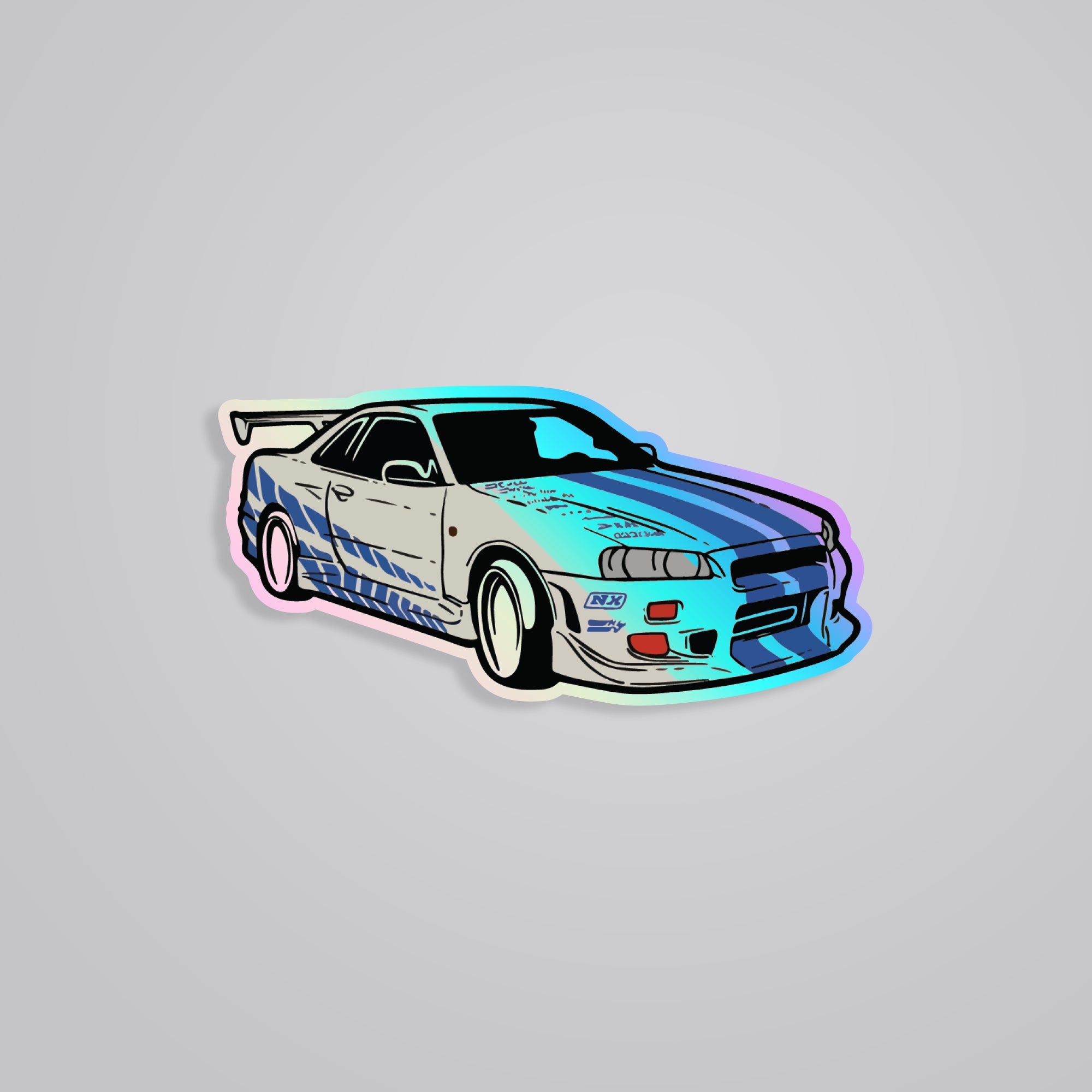 Fomo Store Holographic Stickers Cars & Bikes Nissan GTR R34