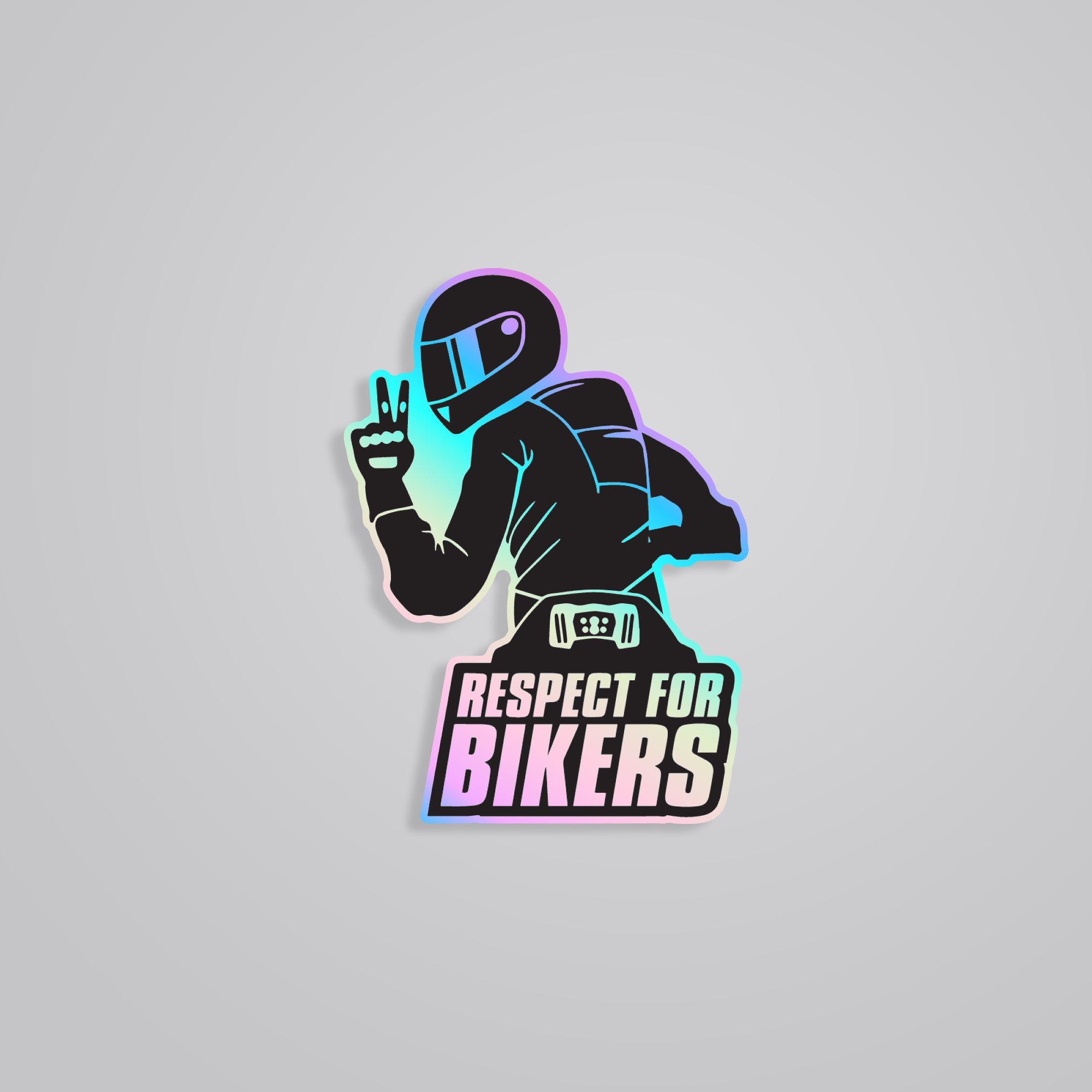 Fomo Store Holographic Stickers Cars & Bikes Respect for Bikers