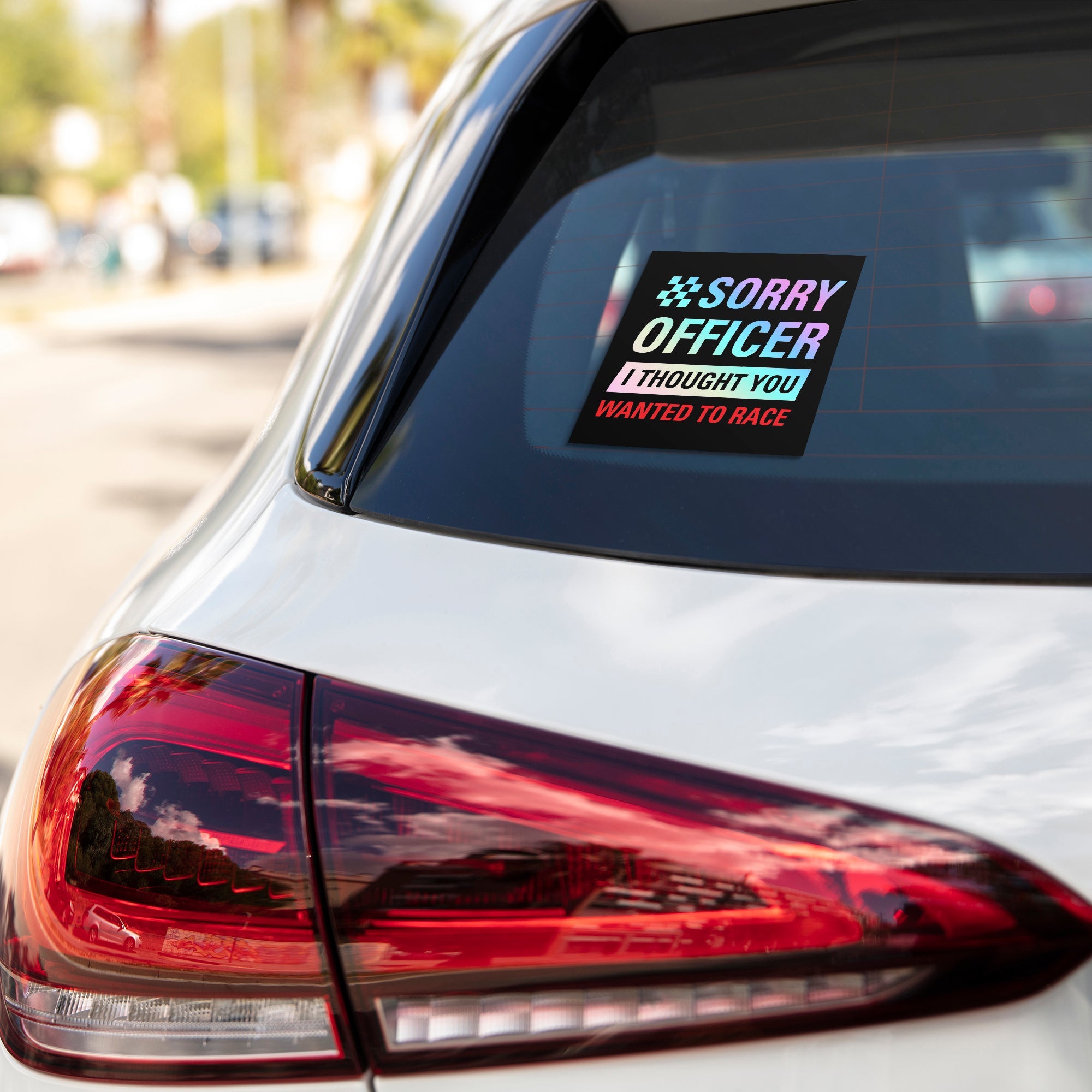 Sorry, I Thought You Wanted To Race Holographic Stickers
