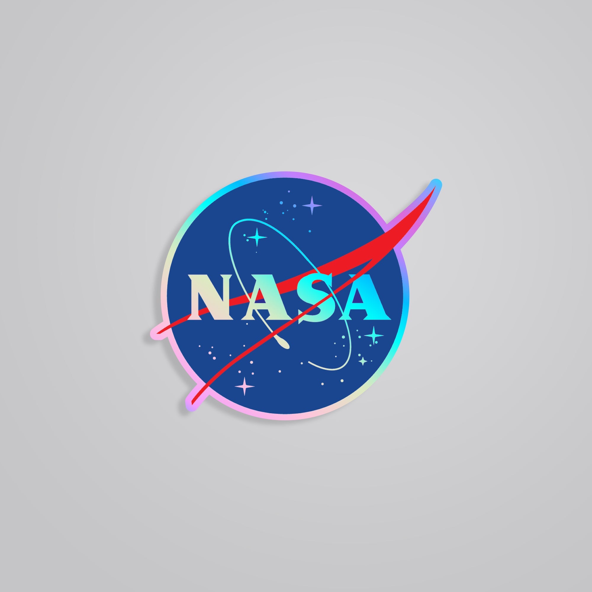 Fomo Store Holographic Stickers Casual NASA Circle Logo