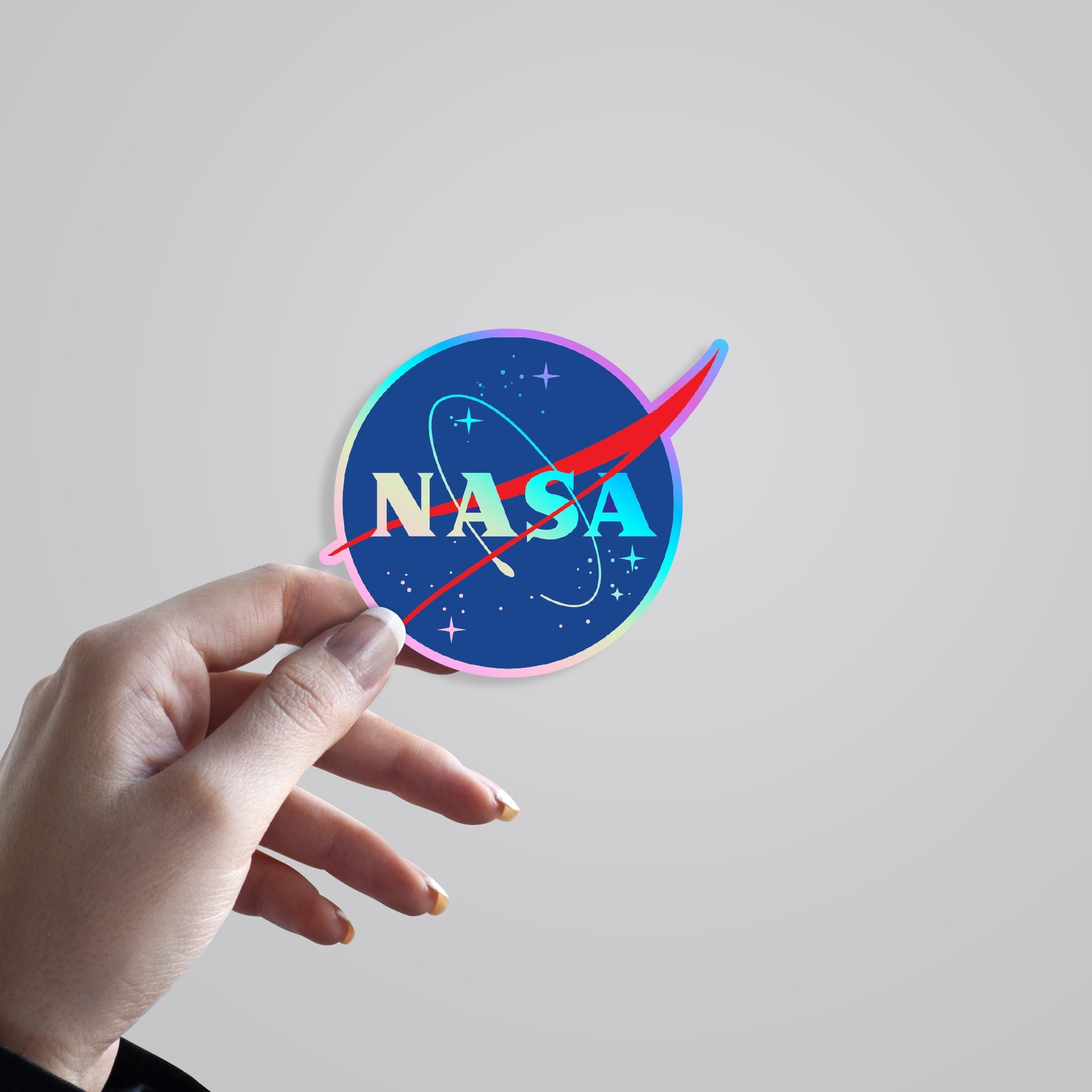NASA Circle Logo Holographic Stickers
