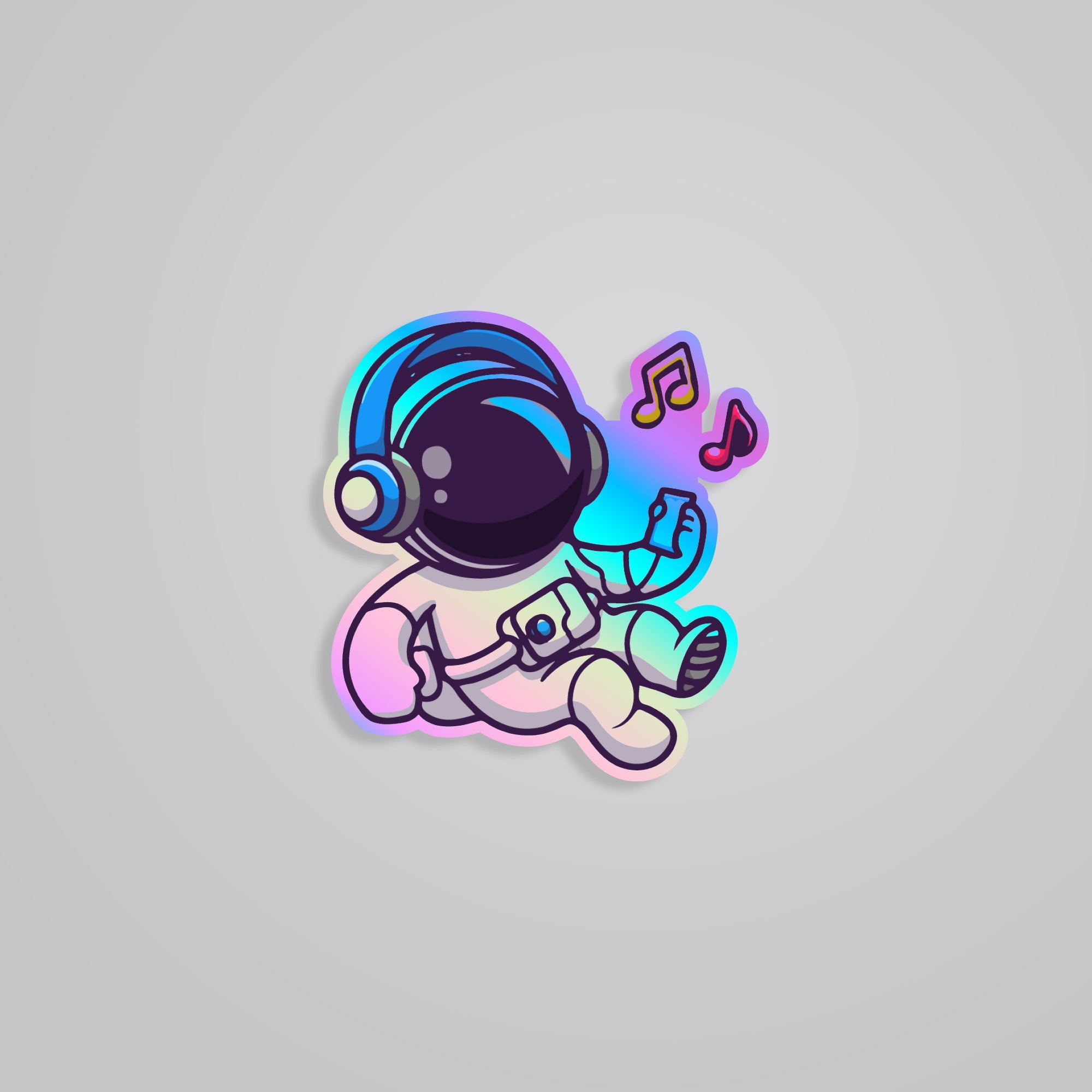 Fomo Store Holographic Stickers Casual Singing Astronaut 