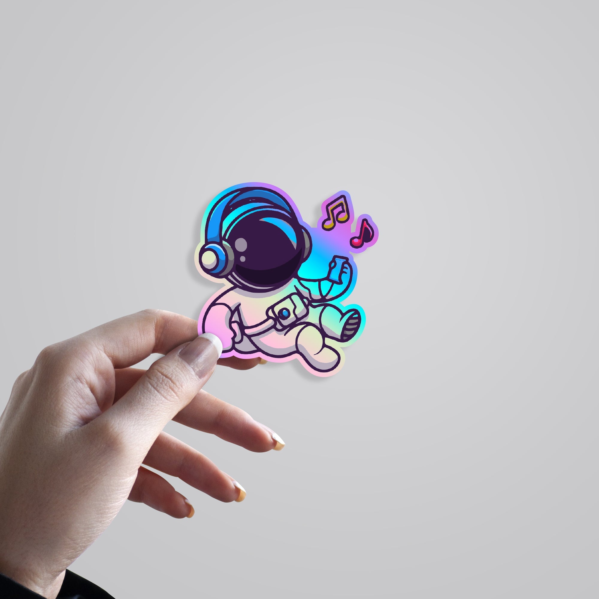 Singing Astronaut Holographic Stickers