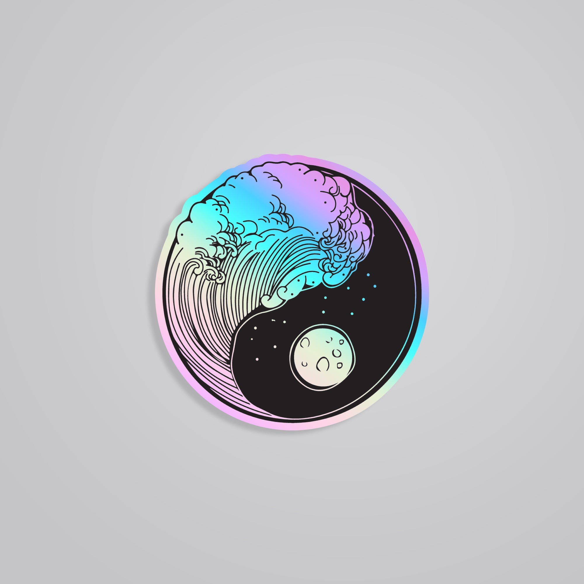 Fomo Store Holographic Stickers Casual Yin Yang Tides
