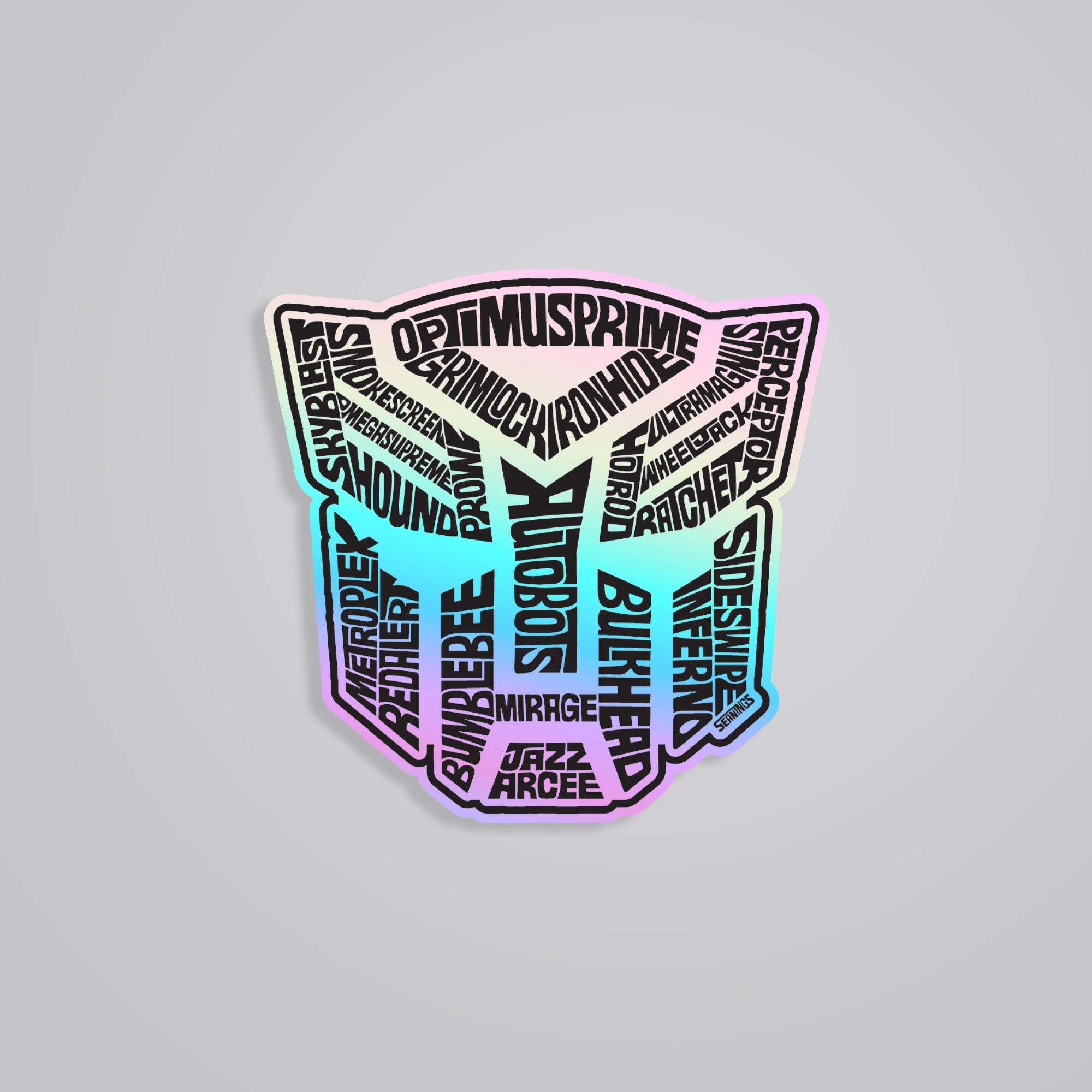 Fomo Store Holographic Stickers Movies Transformers Logo