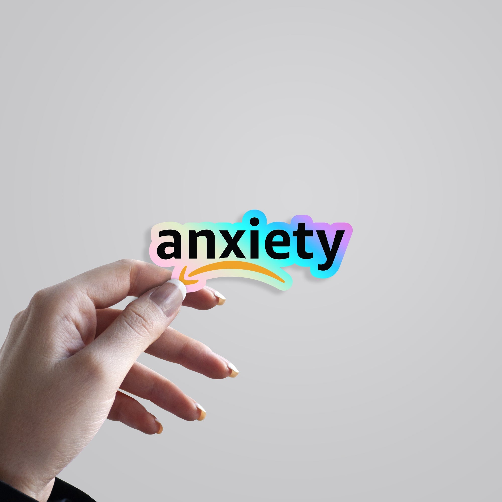 Anxiety Holographic Stickers