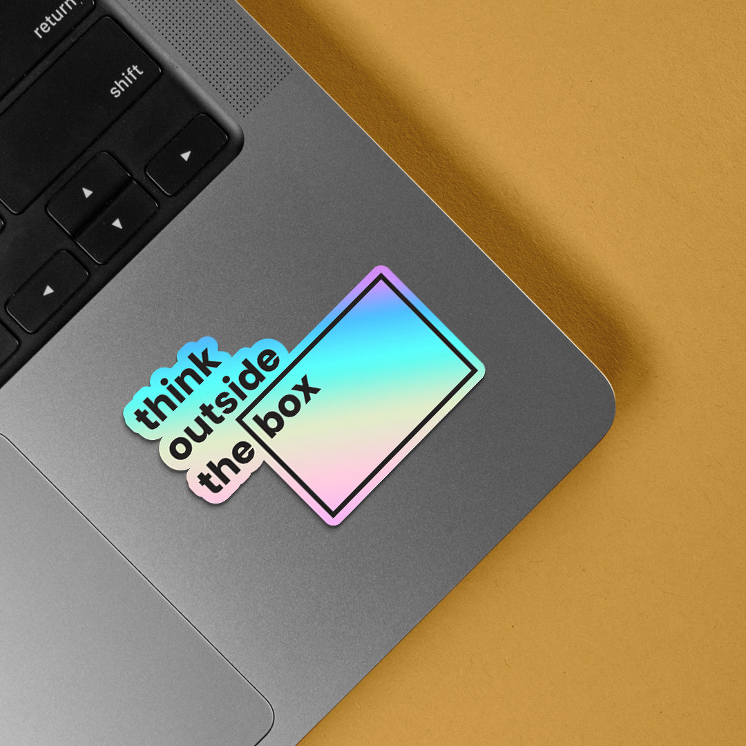 Think Outside the Box Holographic Stickers