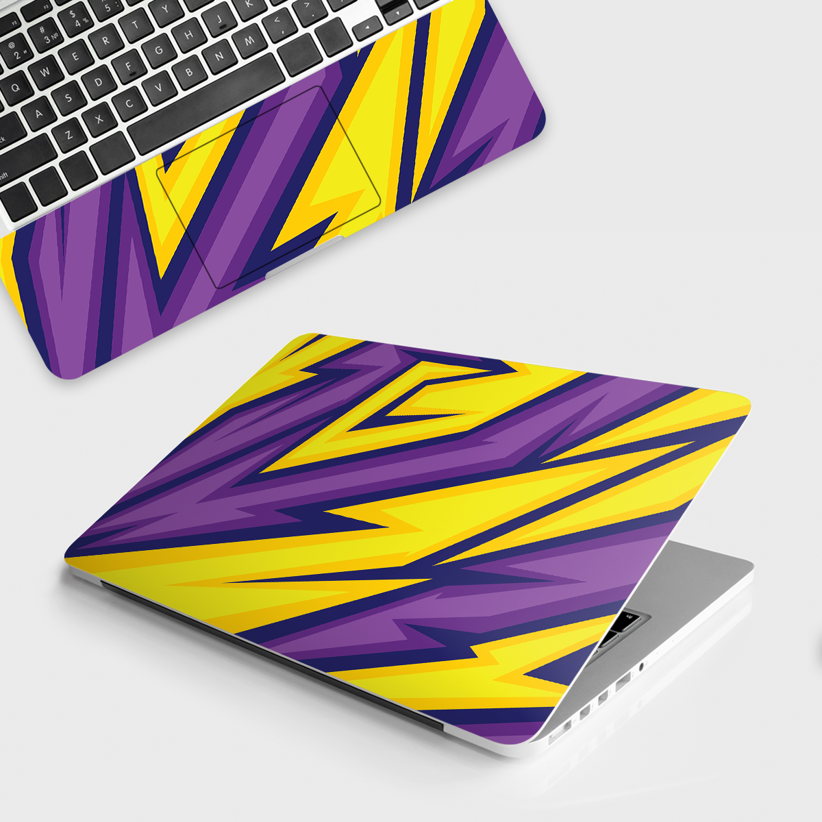 Fomo Store Laptop Skins Abstract Yellow & Purple Racing Stripes