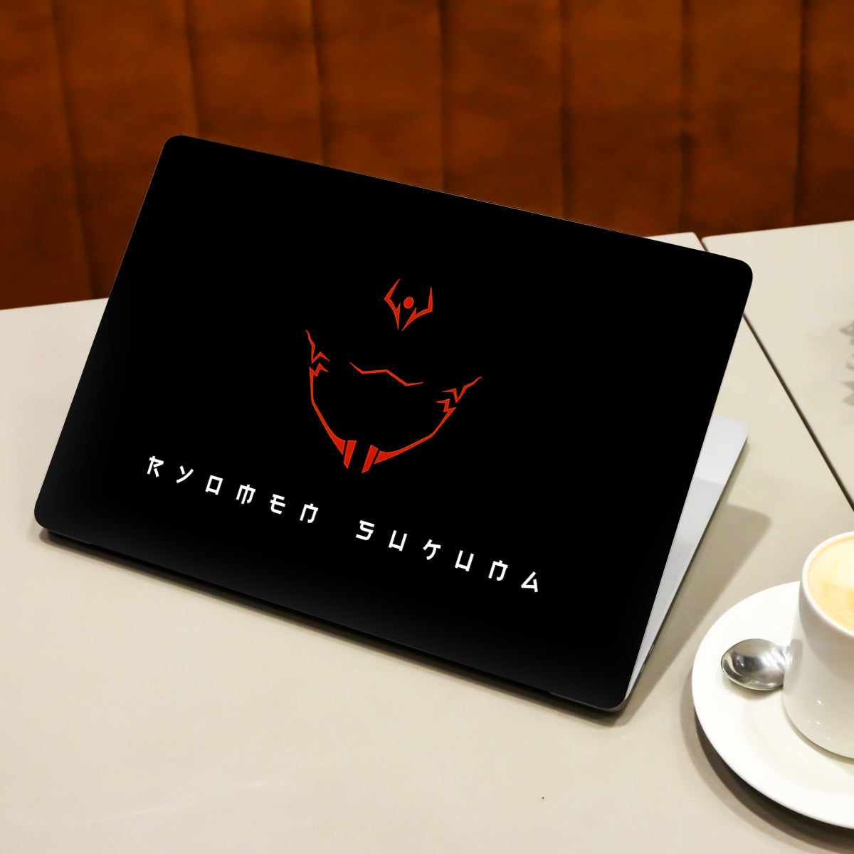 Sukuna's Curse Mark in Red Anime Laptop Skin