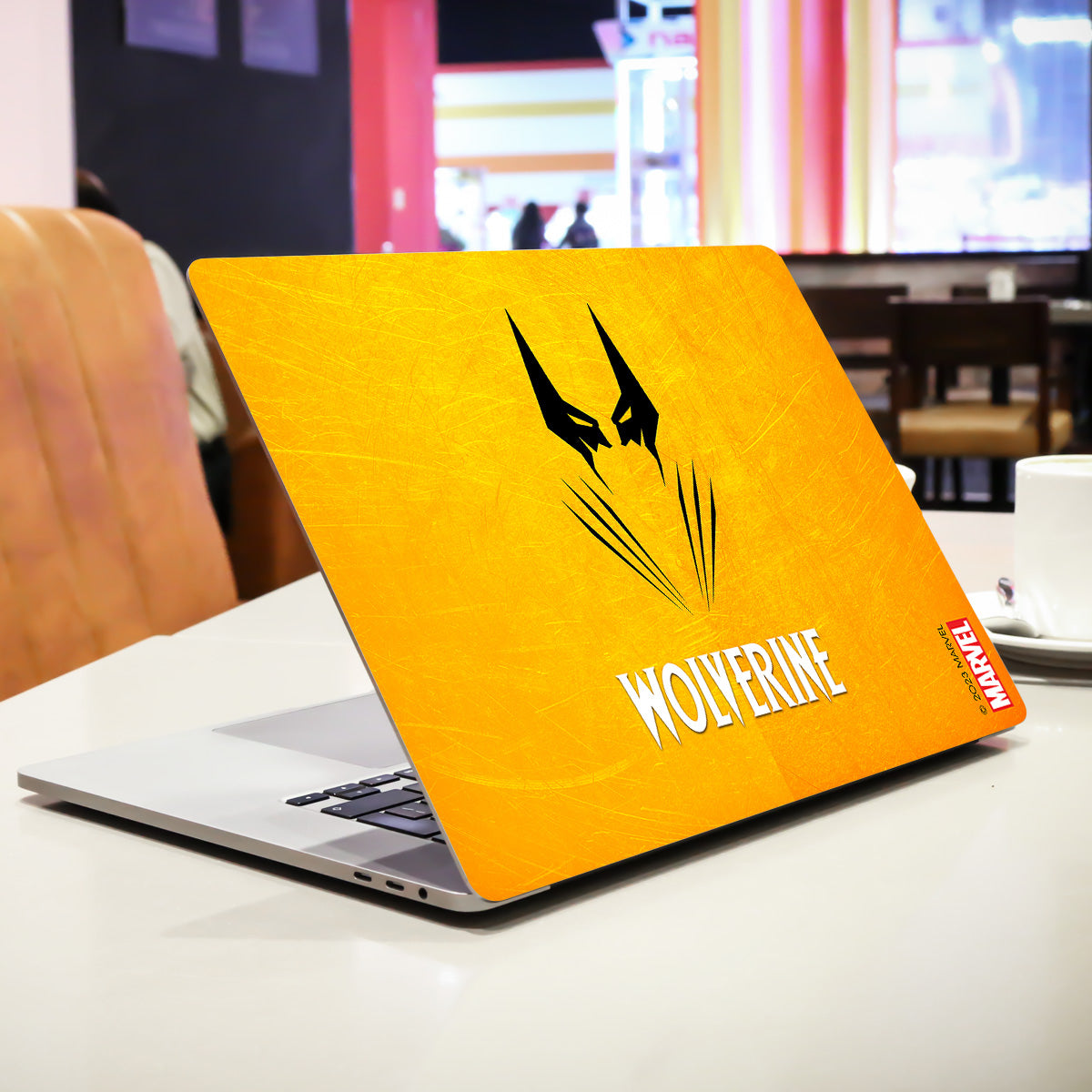 Wolverine with Yellow Background Comic Laptop Skin