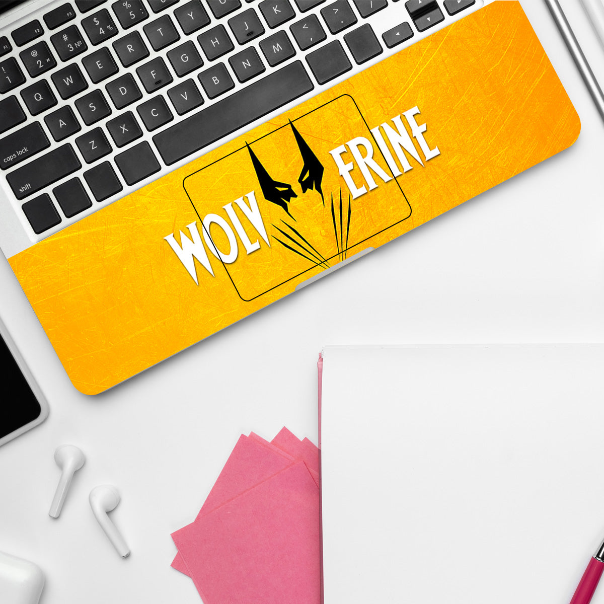 Wolverine with Yellow Background Comic Laptop Skin