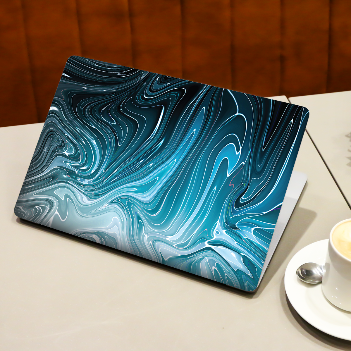 Cerulean Liquid Texture Marble Laptop Skin