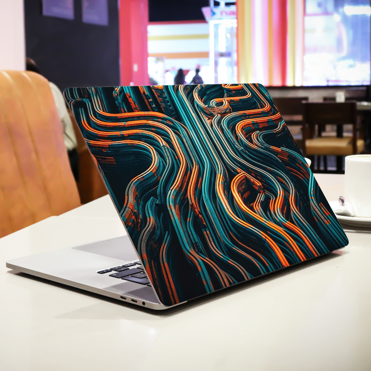 Glowing Stripes In Modern Set Laptop Skin
