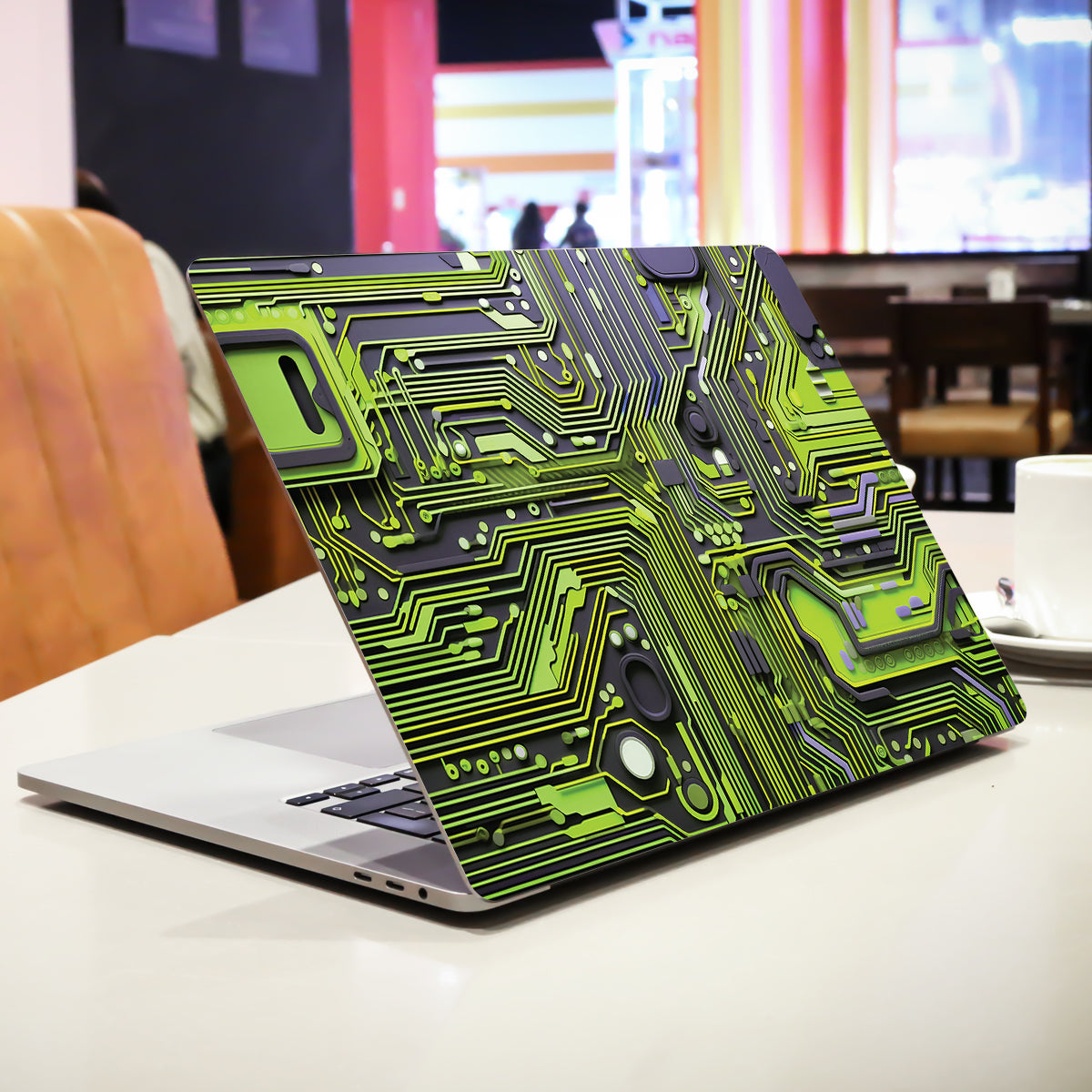 Lime Green Circuit Design Laptop Skin