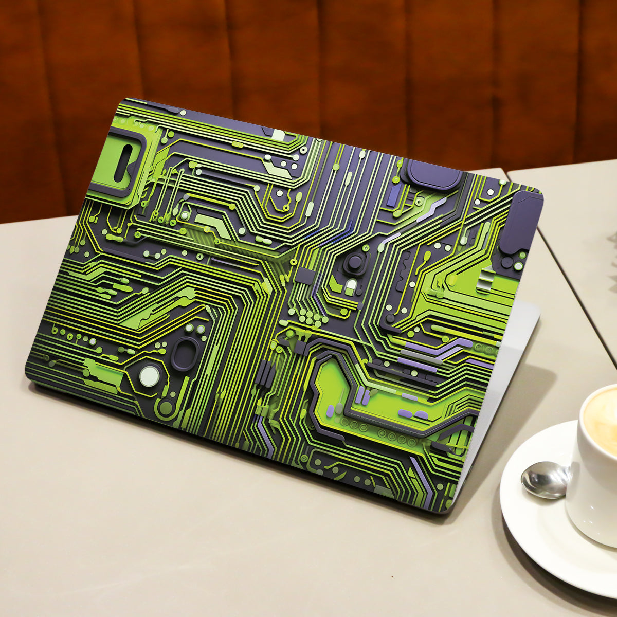 Lime Green Circuit Design Laptop Skin