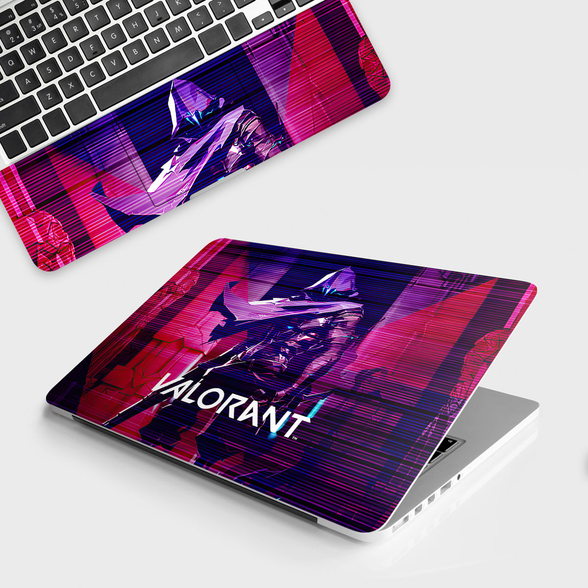 Fomo Store Laptop Skins Gaming Valorant Omen in Glitching Design 