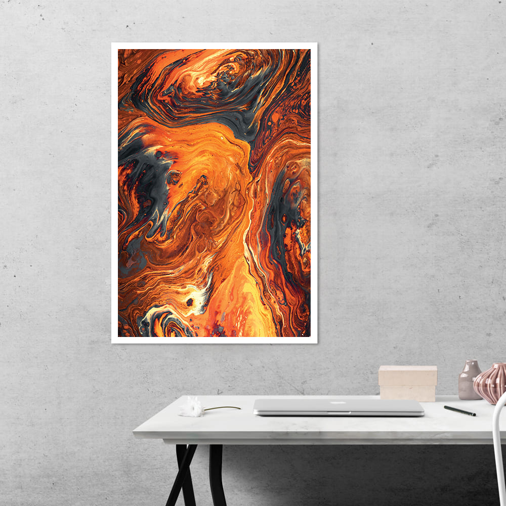 Copper Marble Abstract Poster