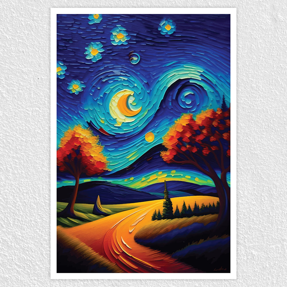 Fomo Store Posters Abstract Van Gogh Starry Night