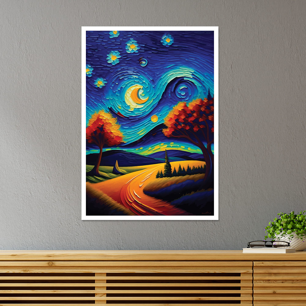 Van Gogh Starry Night Abstract Poster