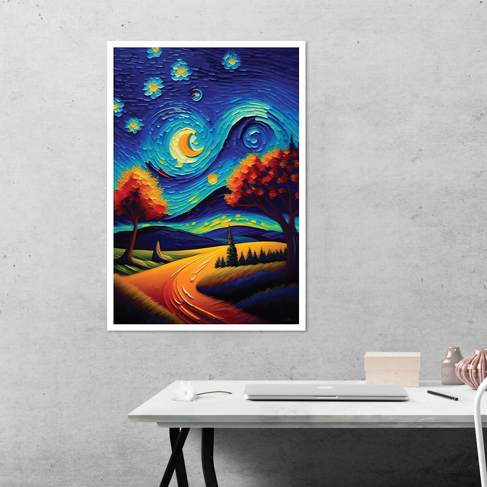 Van Gogh Starry Night Abstract Poster