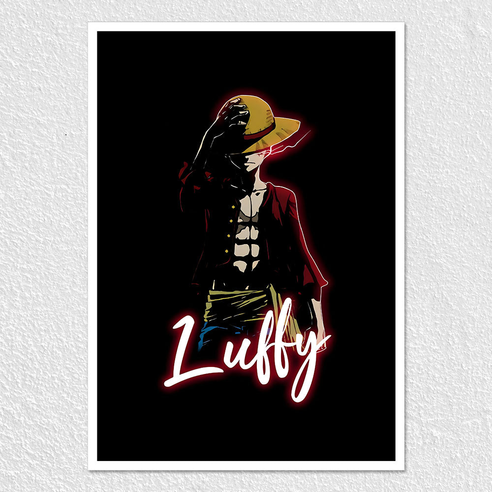Brothers Innovation Posters Anime Luffy in Black Background