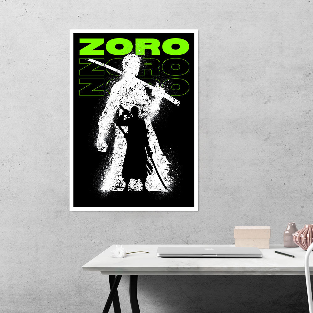 Zoro in Green Anime Poster