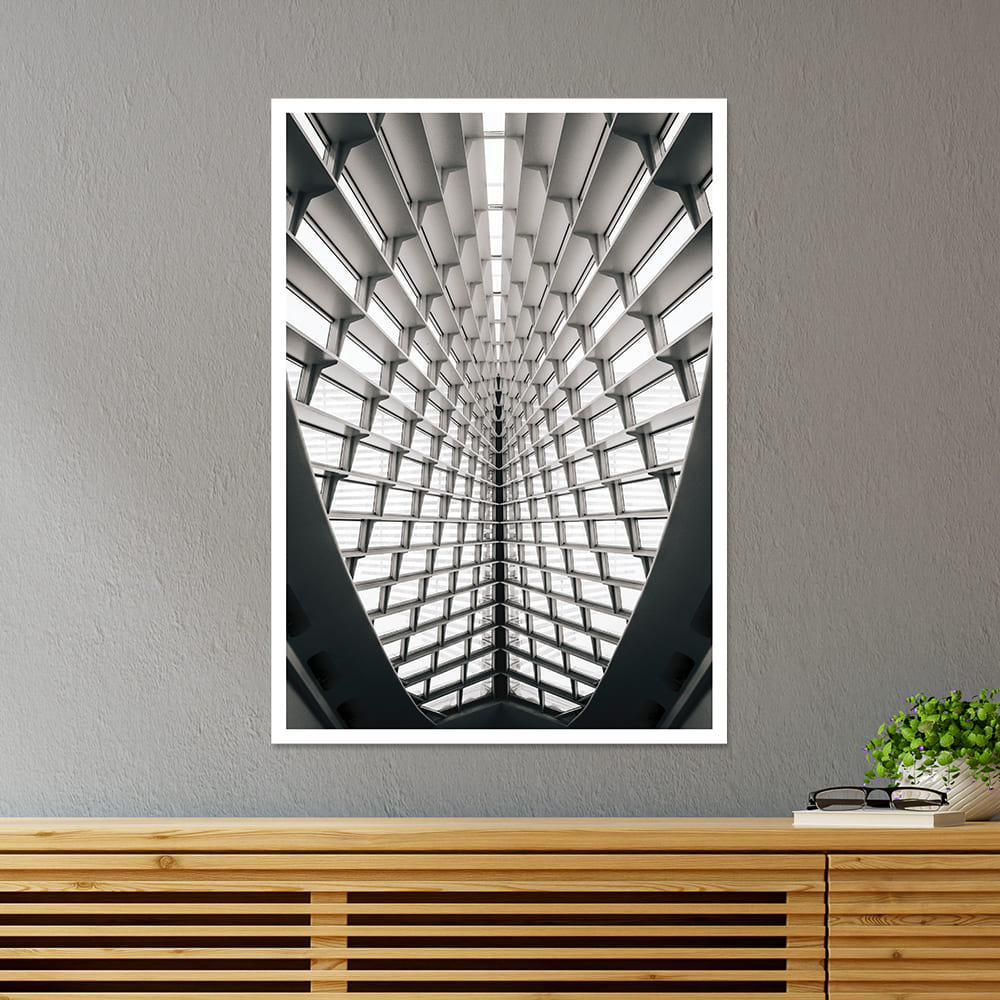 White and Black Glass Architecture Poster