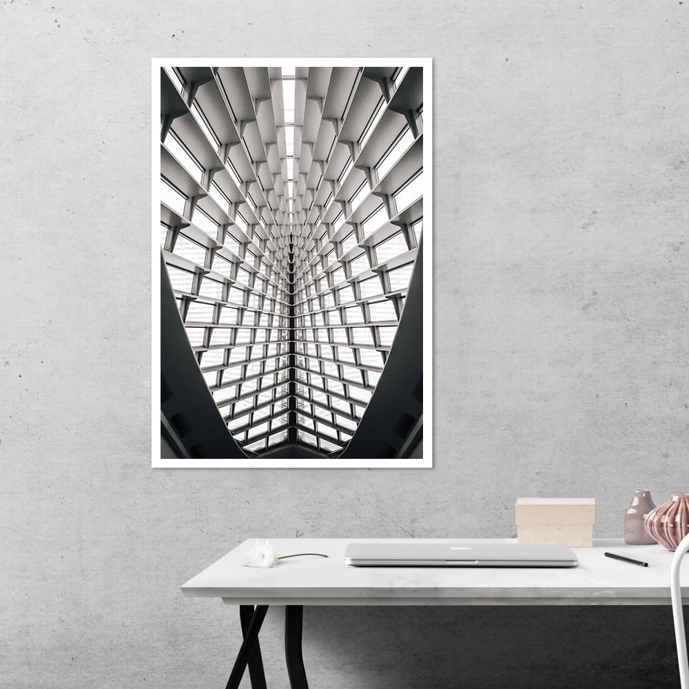 White and Black Glass Architecture Poster