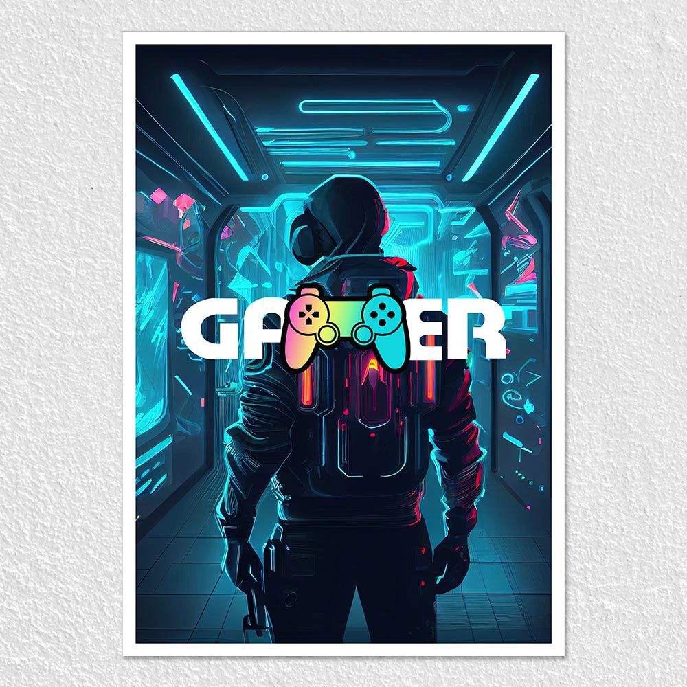 Fomo Store Posters Gaming Gamer in Glowing Background