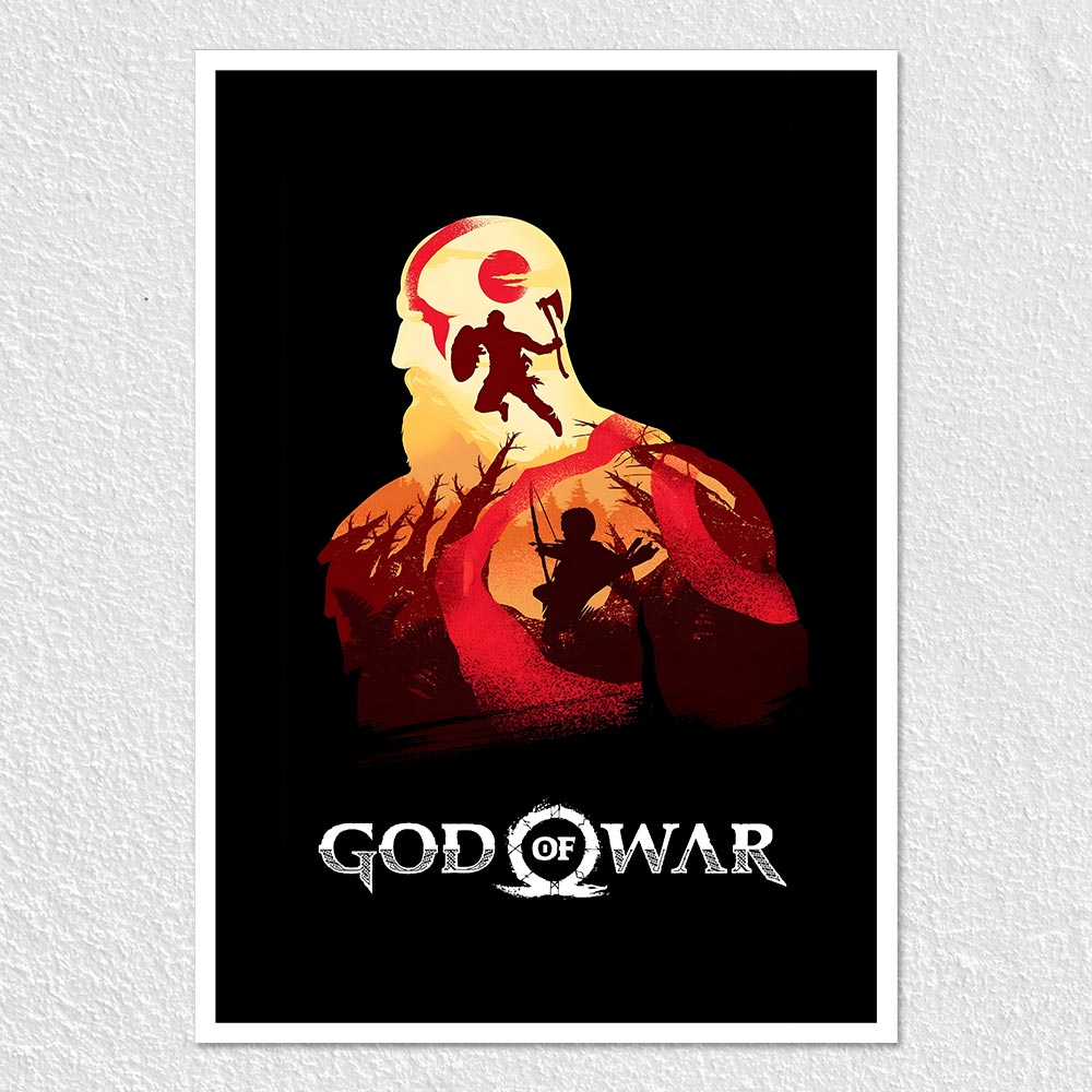 Fomo Store Posters Gaming God of War Kratos Silhouette