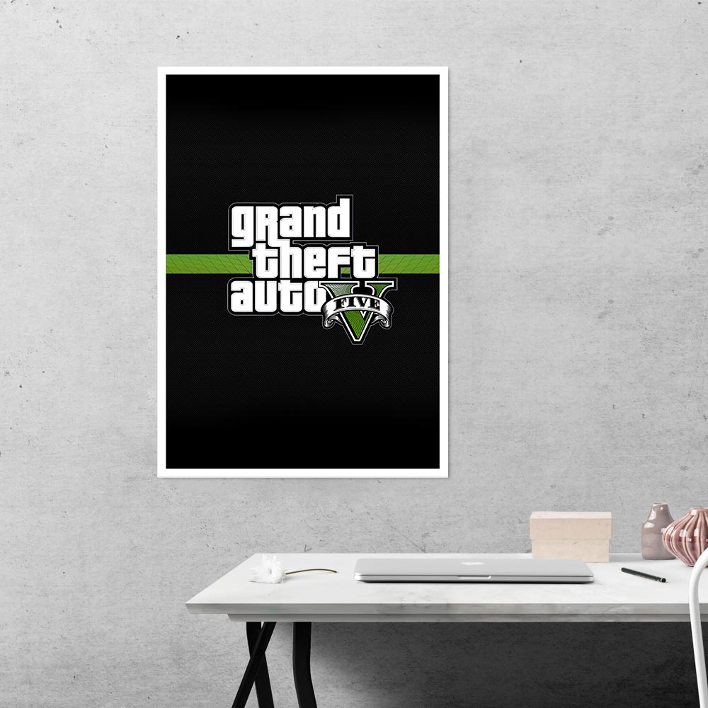 Grand Theft Auto 5 Logo Gaming Poster