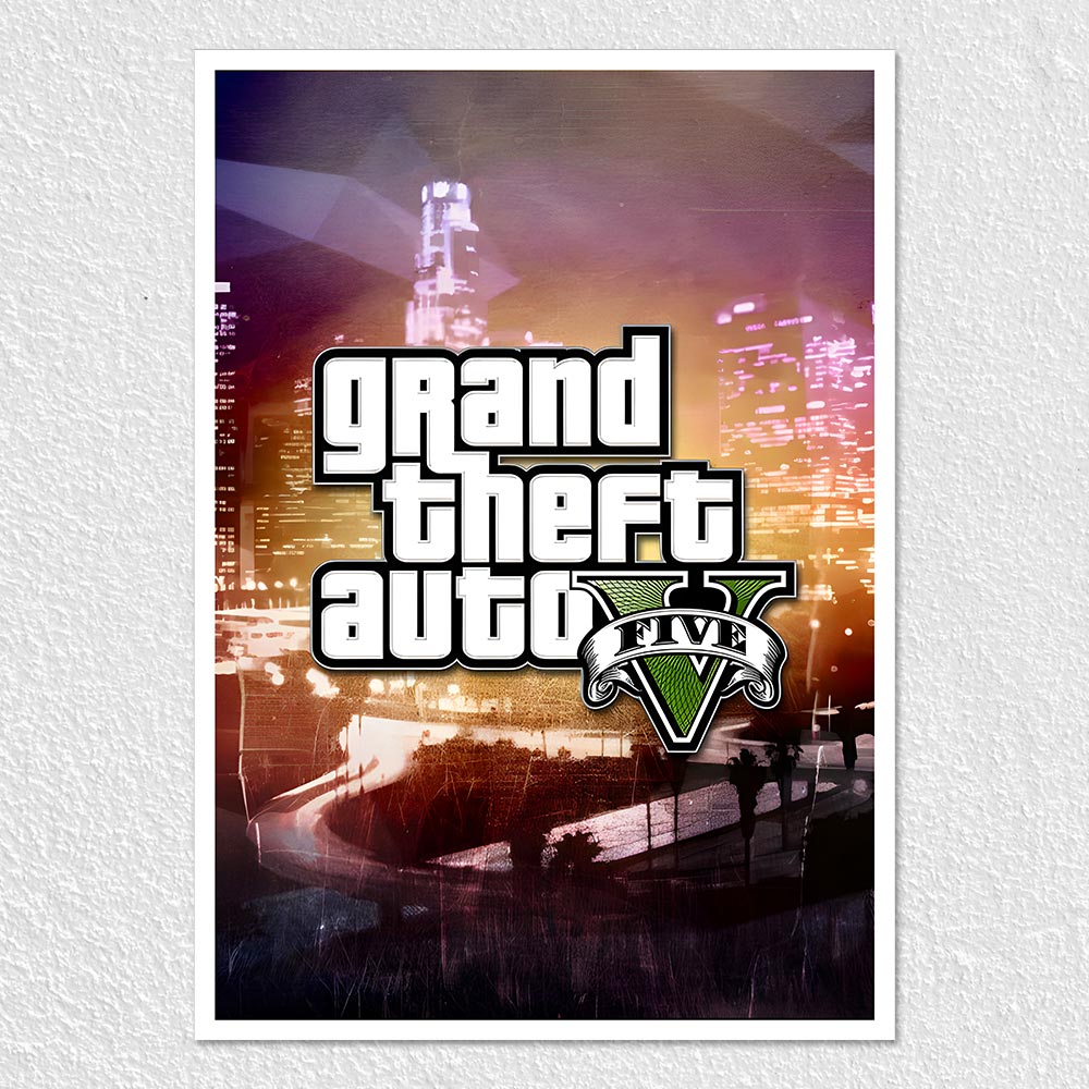 Fomo Store Posters Gaming Grand Theft Auto 5 with City Lights
